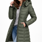 Elisa - Comfortable Hooded And Zippered Down Jacket