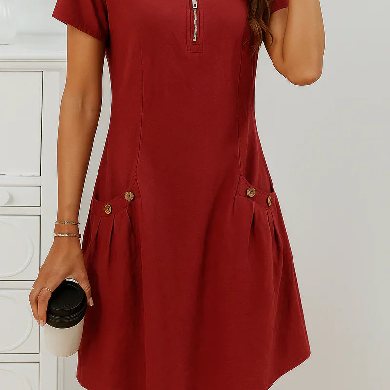 MARIELLA | Summer dress with elegant zip, practical pockets, and everyday comfort
