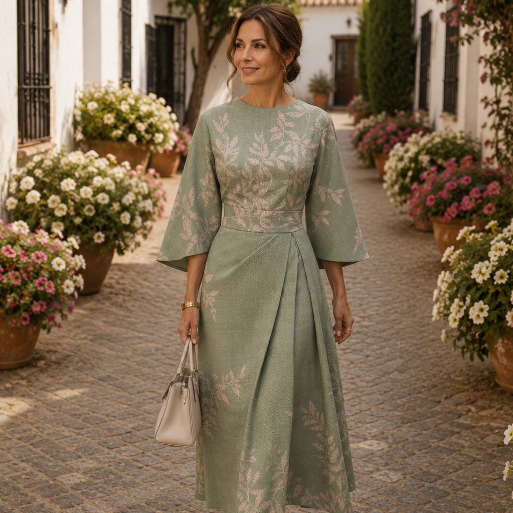 Celeste -  Elegant Floral Midi Dress