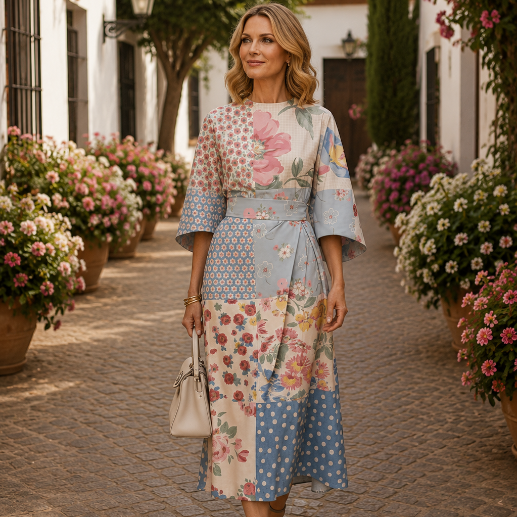 Celeste -  Elegant Floral Midi Dress