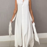 Romaine - Elegant Midi Dress with Belly Coverage