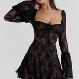 Mabel | Long Sleeved Lace Mini Dress