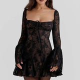 Mabel | Long Sleeved Lace Mini Dress