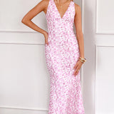 Farida - Pink Lace Maxi Dress