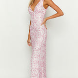 Farida - Pink Lace Maxi Dress