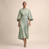 CLEMENTINE | Floral Midi with Sculpted Waist and Airy Elegance