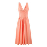 Ariana - V Neck Corset Flare Midi Dress