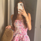 Cecilia | Strapless Floral Dress