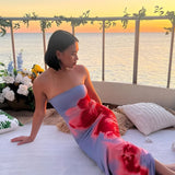 Lotus - Bandeau Flower Midi Dress