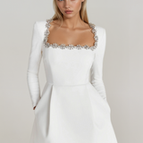 Tazari™ | Mini dress with embellished neckline