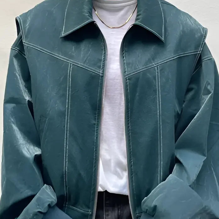 Casual Oversized Leather Jacket