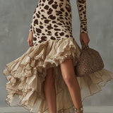 Carmen | Animal Print Dress with Ruffles