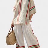 Truvane | Comfortable Boho Print Blouse & Loose-Fit Pants