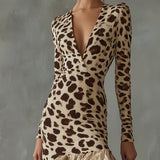 Carmen | Animal Print Dress with Ruffles