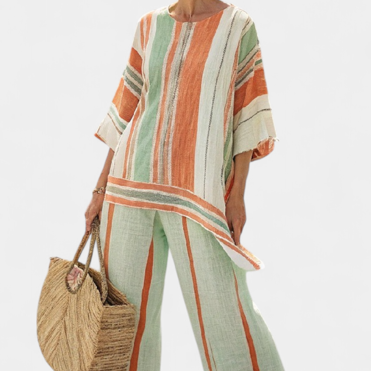 Bellmere | Elegant Asymmetrical Top & Wide-Leg Pants