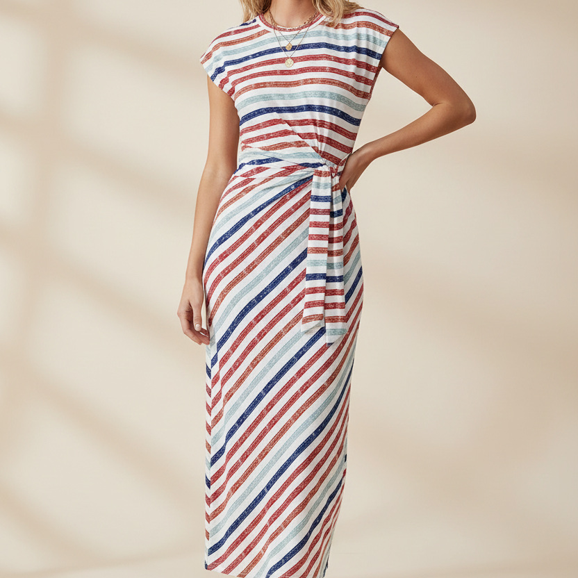 Scarlette – Striped Tie-Waist Bodycon Dress