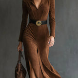Eleanor | Suede Midi Dress