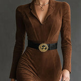 Eleanor | Suede Midi Dress