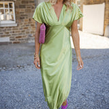 Eleonore™ | The Satin Dress with V-Neck