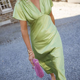Eleonore™ | The Satin Dress with V-Neck