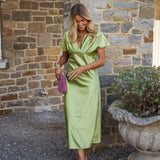 Eleonore™ | The Satin Dress with V-Neck