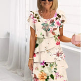 Camille | Elegant flowing white dress with ruffles