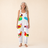 Leontine | Dungarees with Artistic Bird Print