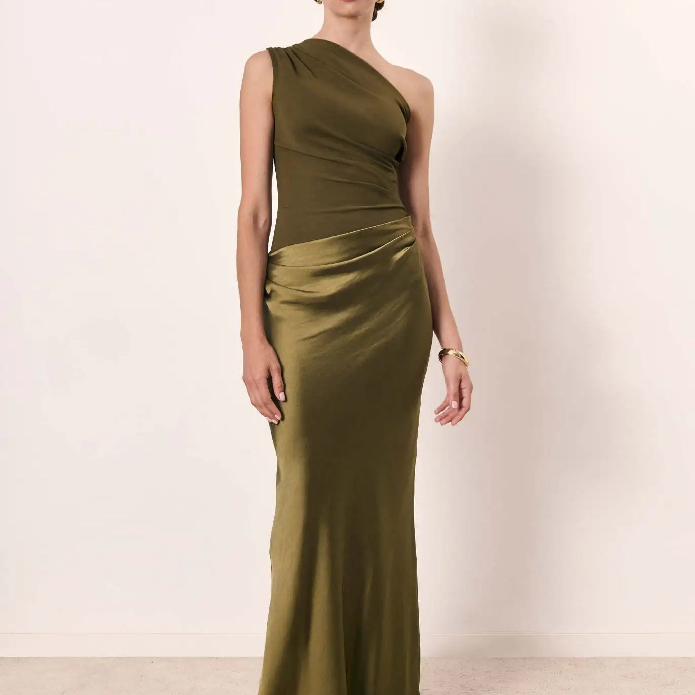 Sophia | One-Shoulder Satin Maxi Dress