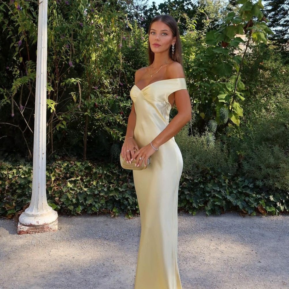 Emory - Satin Backless Maxi Dress