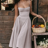 Nina - Sleeveless Corset Midi Dress