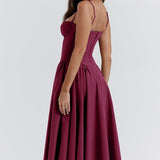 Nina - Sleeveless Corset Midi Dress