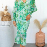 Megan - Floral Print Midi Dress