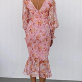 Megan - Floral Print Midi Dress