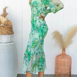 Megan - Floral Print Midi Dress