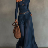 Monika – Navy Slimming Tulle Set