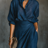 Cielo - Deep Blue Draped Maxi Dress