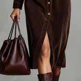 Isabel | Classic Corduroy Midi Dress