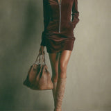 Harper | Suede Zip Mini Dress