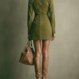 Harper | Suede Zip Mini Dress