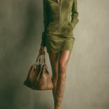 Harper | Suede Zip Mini Dress