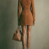 Harper | Suede Zip Mini Dress