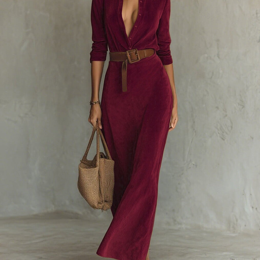 Aurelia | Belted Suede Dress