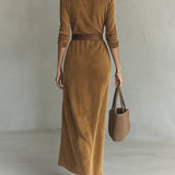 Aurelia | Belted Suede Dress