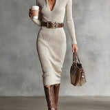 Clara - Knitted dress with a mock turtleneck