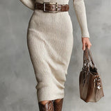 Clara - Knitted dress with a mock turtleneck