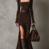 Ainsley | Leather Maxi Dress