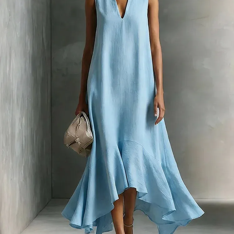 Astra - V-neck Sleeveless Maxi Dress