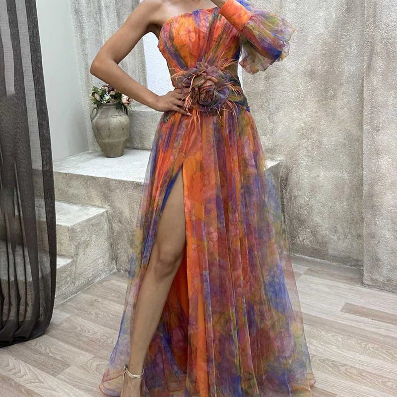 Cecelia - One Sleeve Maxi  Dress