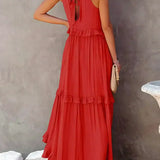 Ilona - Halterneck Dress With Ruffles and Maxi Pockets