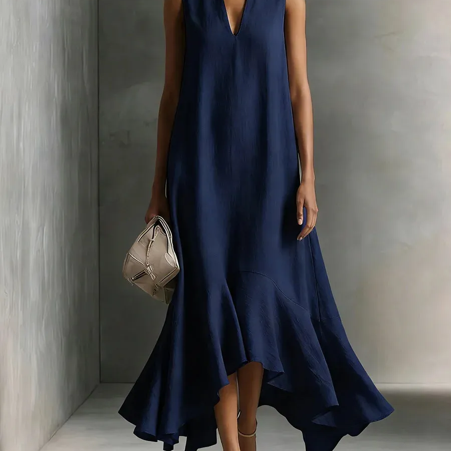 Astra - V-neck Sleeveless Maxi Dress